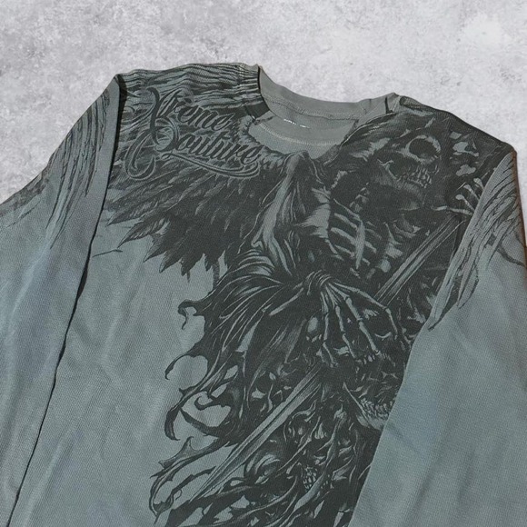 Xtreme Couture Other - Y2K Grunge Affliction Style Xtreme Couture Reaper Long Sleeve Shirt - Size XL!